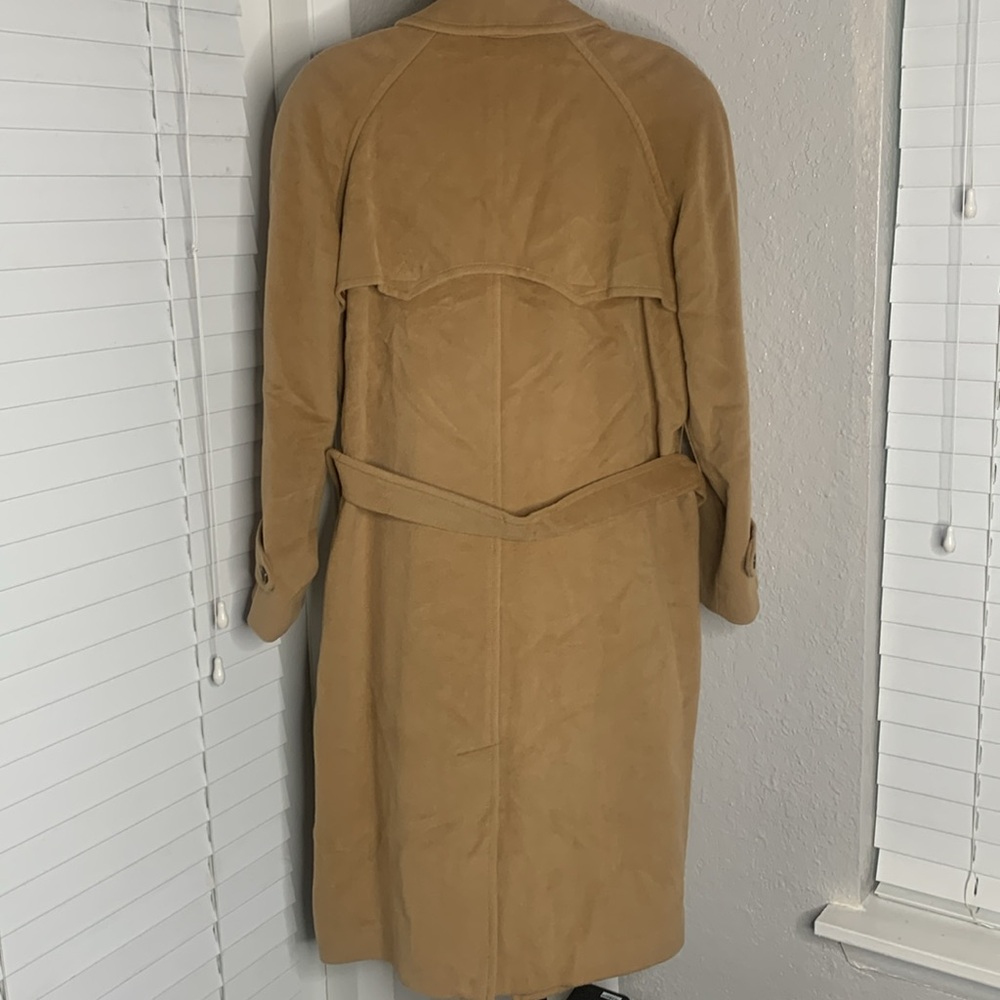 NEW american living danielle camel wool angora blend trench coat jacket large - Picture 8 of 9